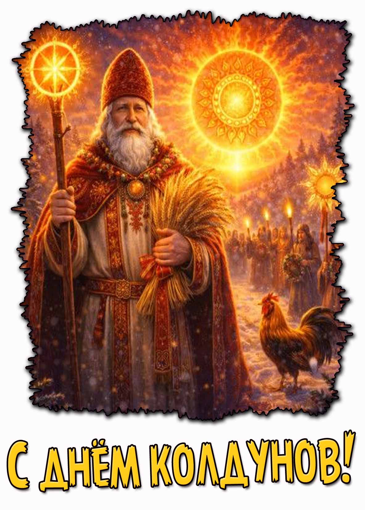 Языческая открытка с днём колдунов