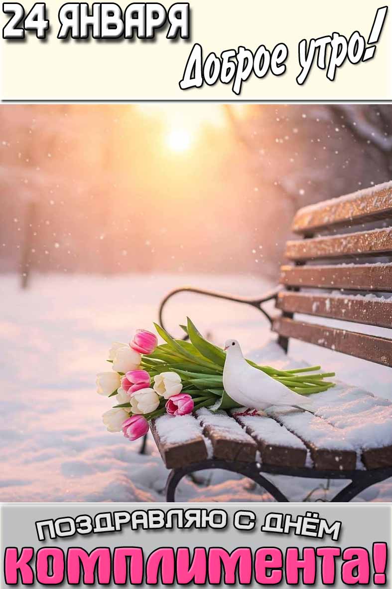 Картинка "24 января доброе утро! Поздравляю с днём комплимента!"