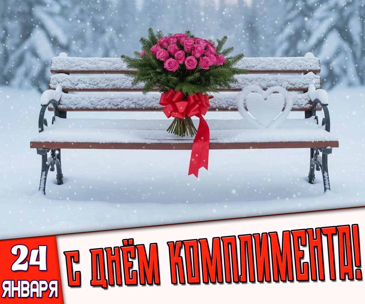 Открытка 24 января - с днём комплимента!