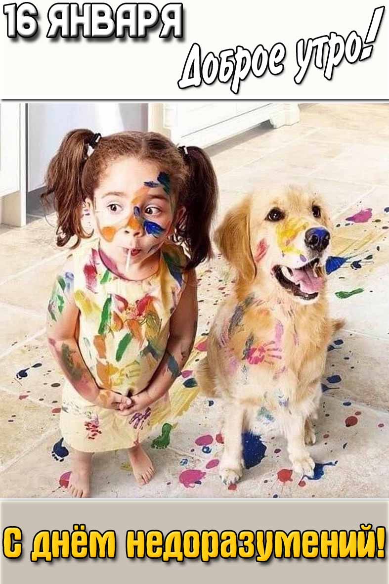 Картинка "16 января доброе утро! С днём недоразумений!"