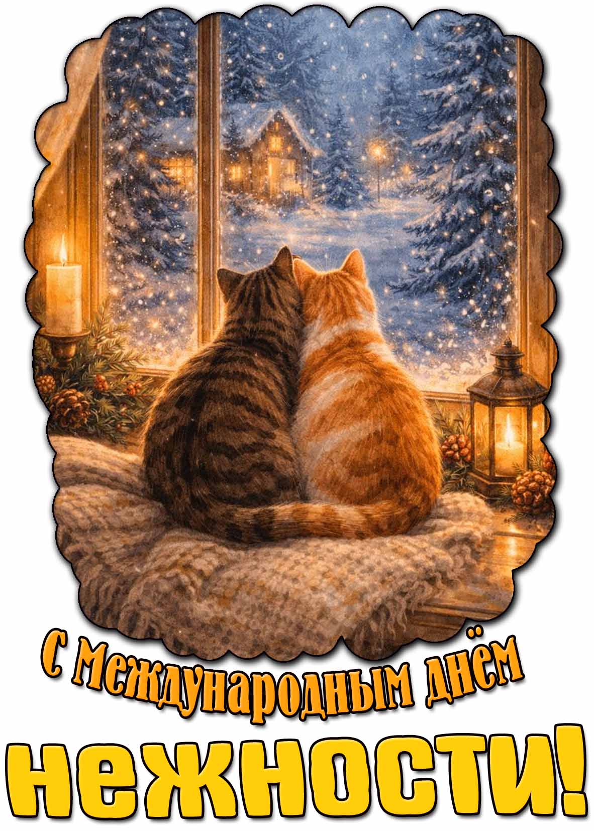 С Международным днём нежности! - зимняя открытка