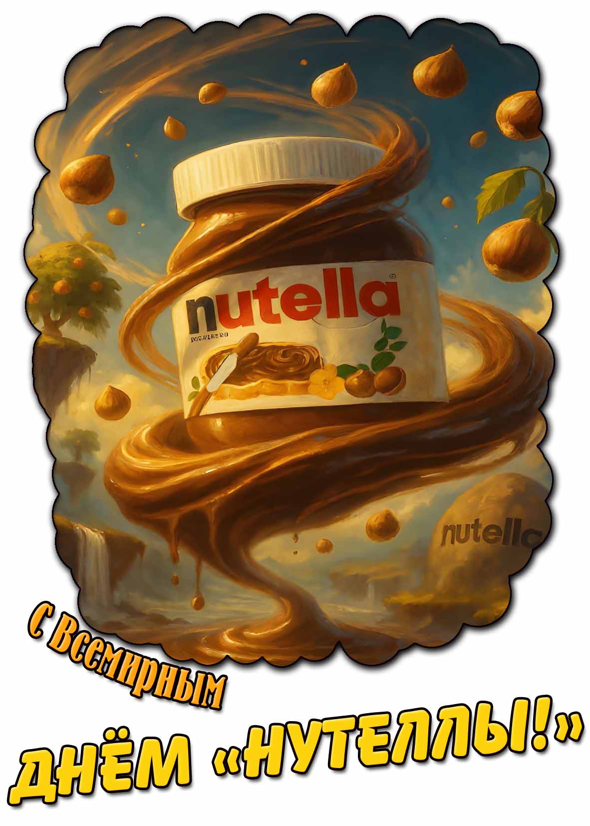 С Всемирным днём «Нутеллы!» - красивая октрытка