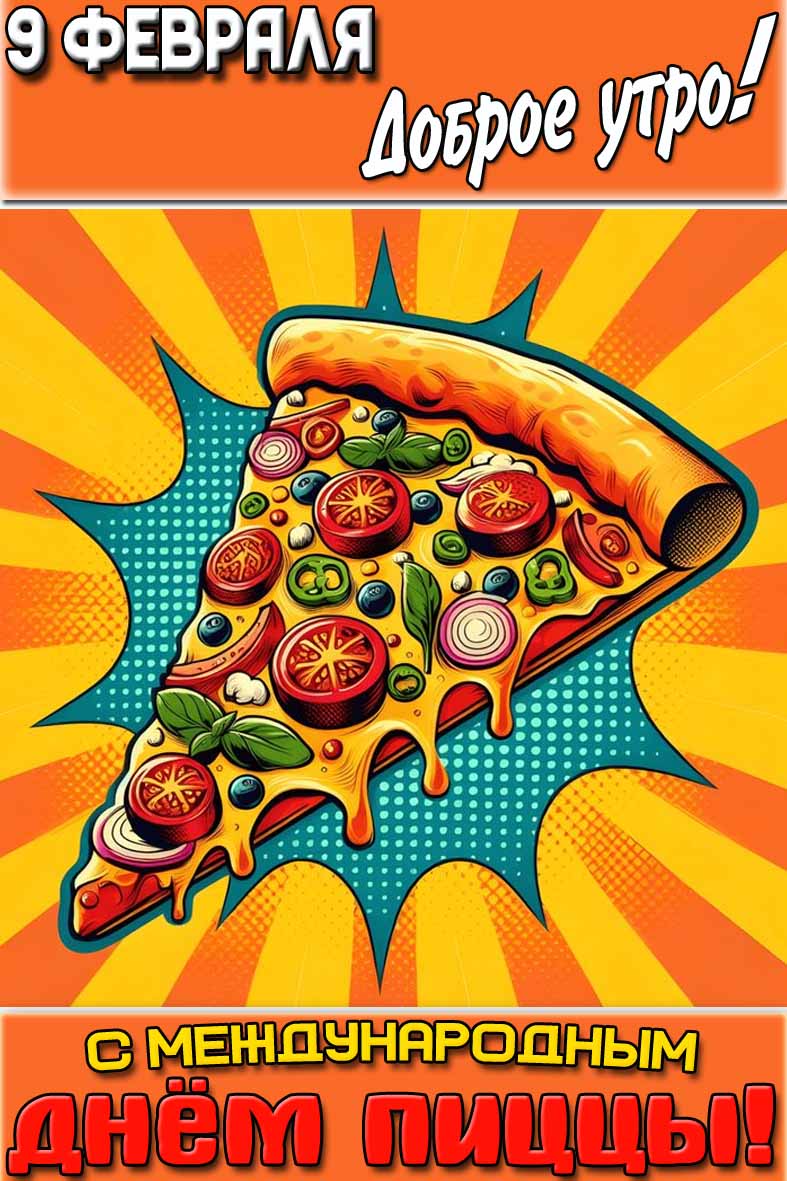Картинка "9 февраля доброе утро! С Международным днём пиццы!"