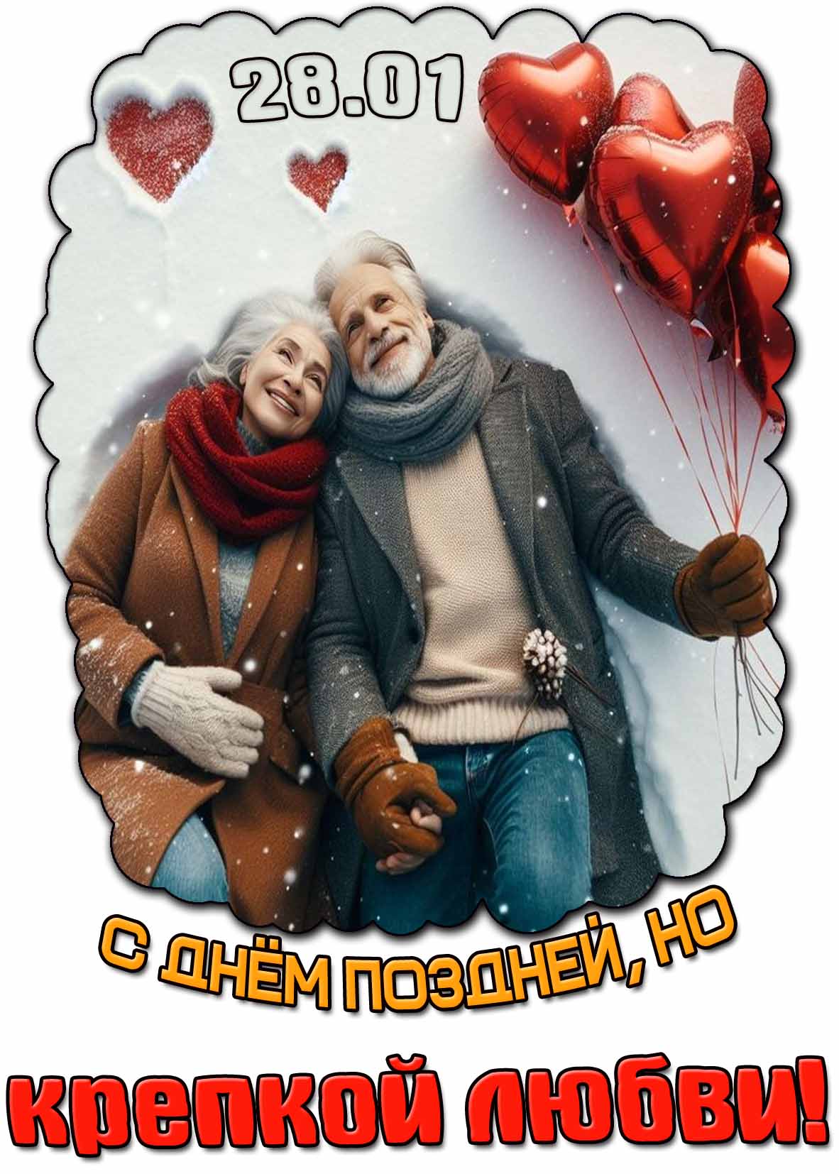 С днём поздней, но крепкой любви! - романтическая открытка на 28.01