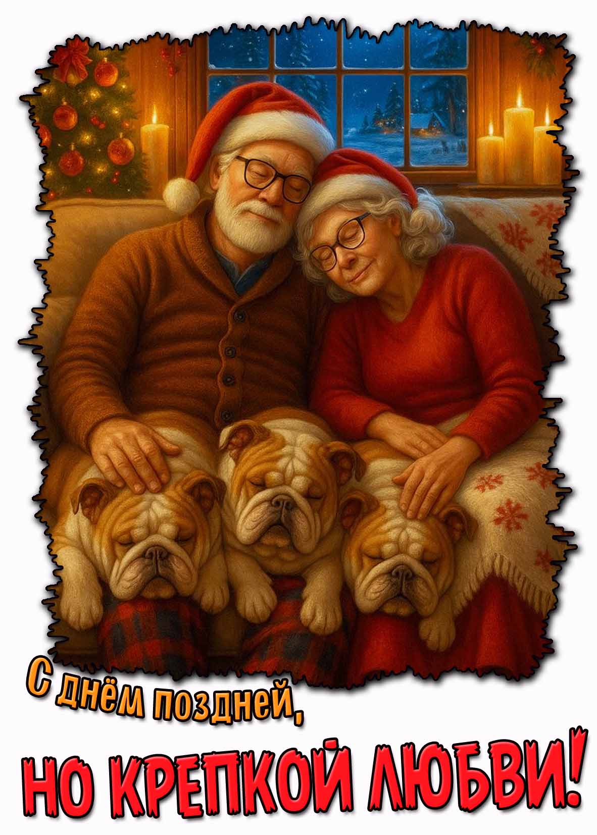 Рождественская картинка с днём поздней, но крепкой любви