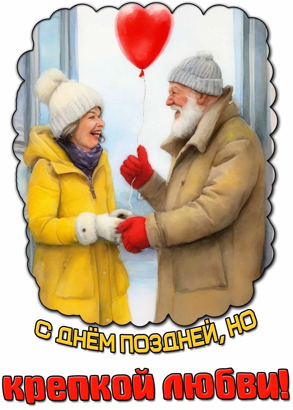 Прикольная открытка с днём поздней, но крепкой любви