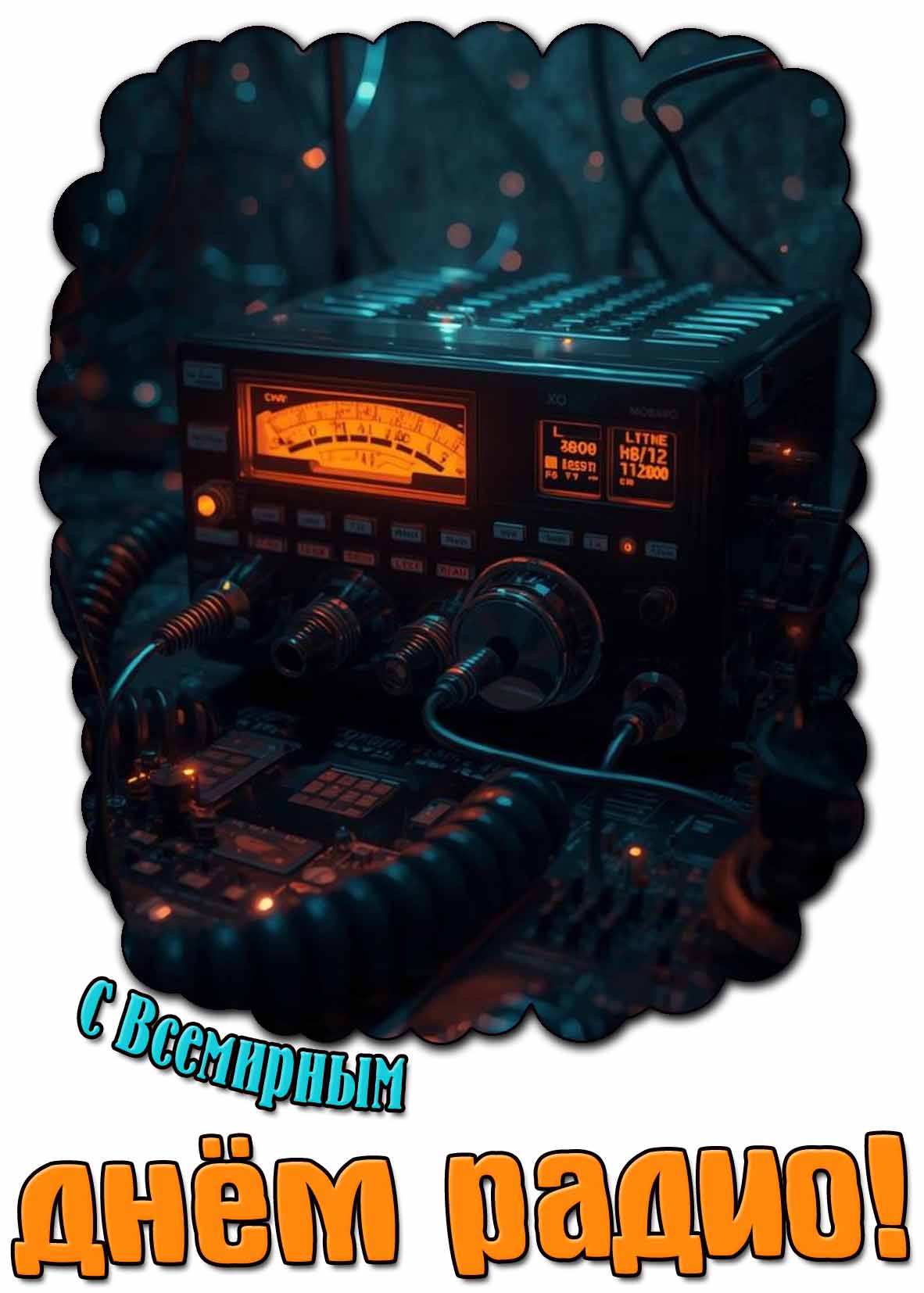 Открытка с Всемирным днём радио