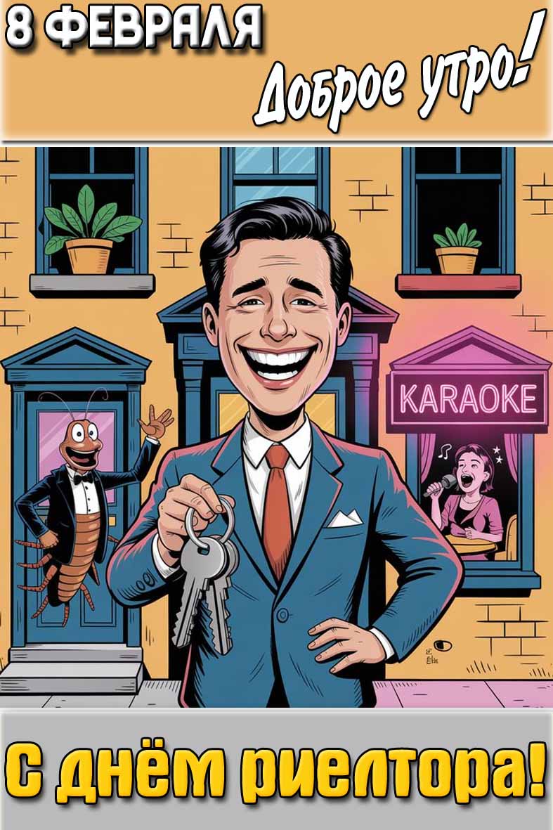 Прикольная картинка "8 февраля доброе утро! С днём риелтора!"