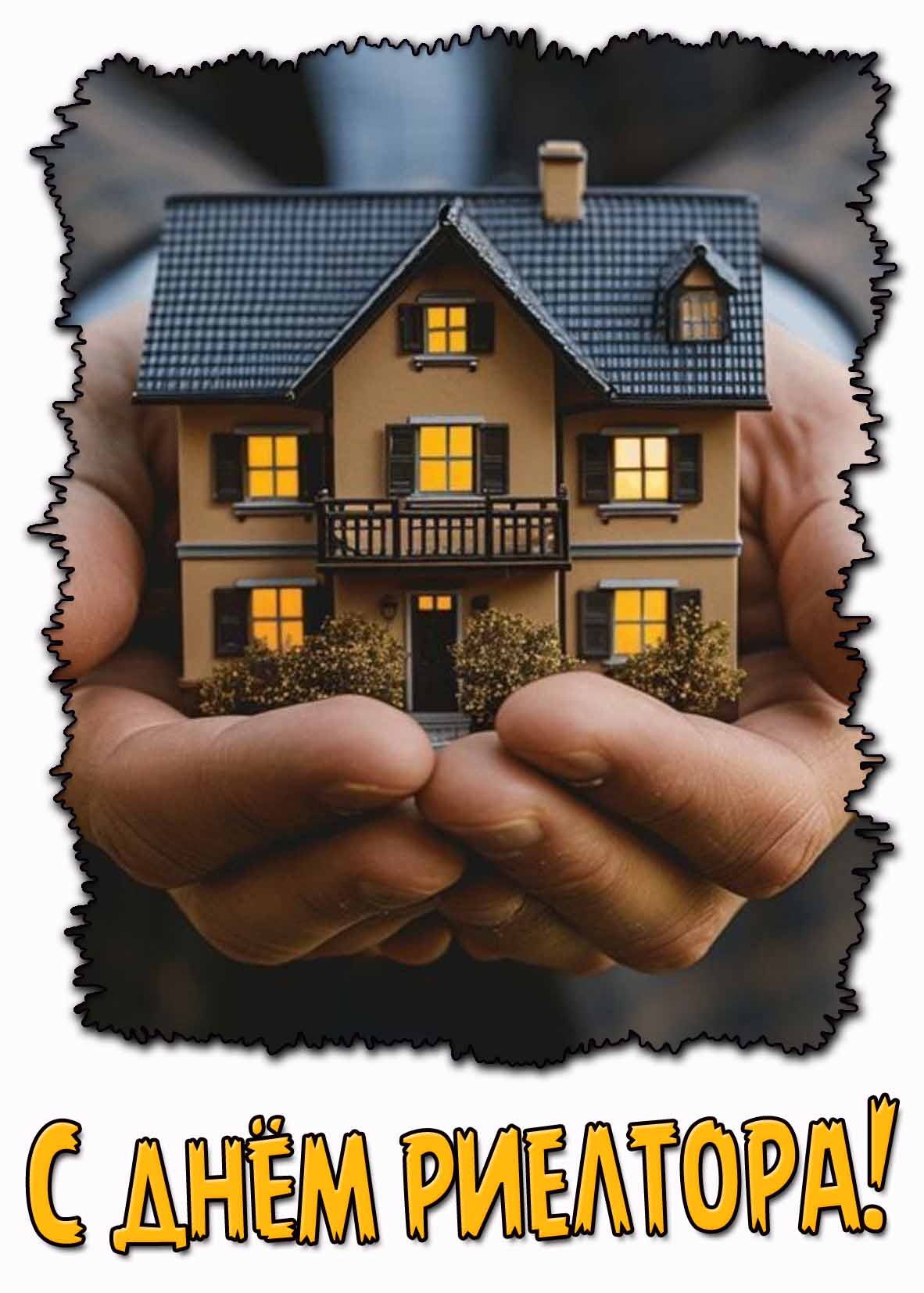 Креативная открытка с днём риелтора