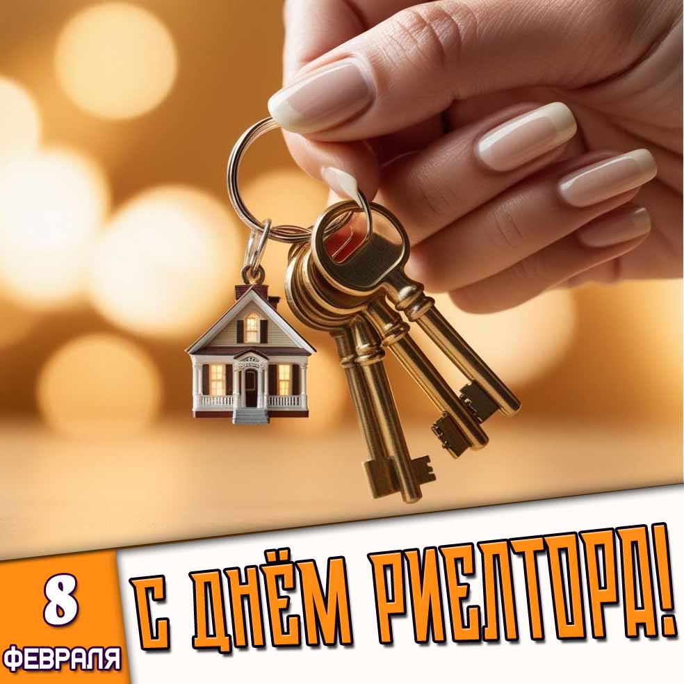 Открытка 8 февраля - с днём риелтора!