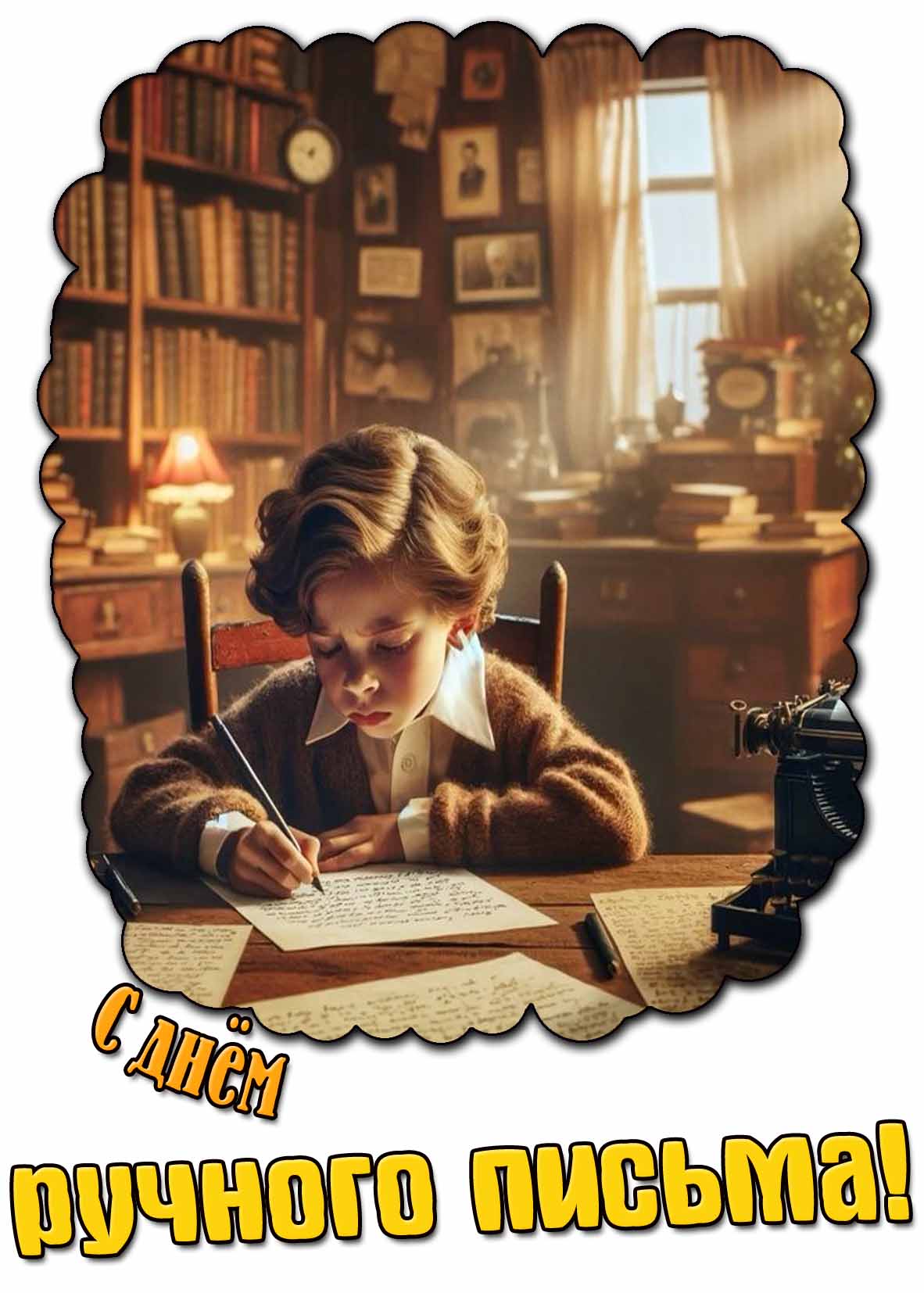 С днём ручного письма! - открытка для ребёнка