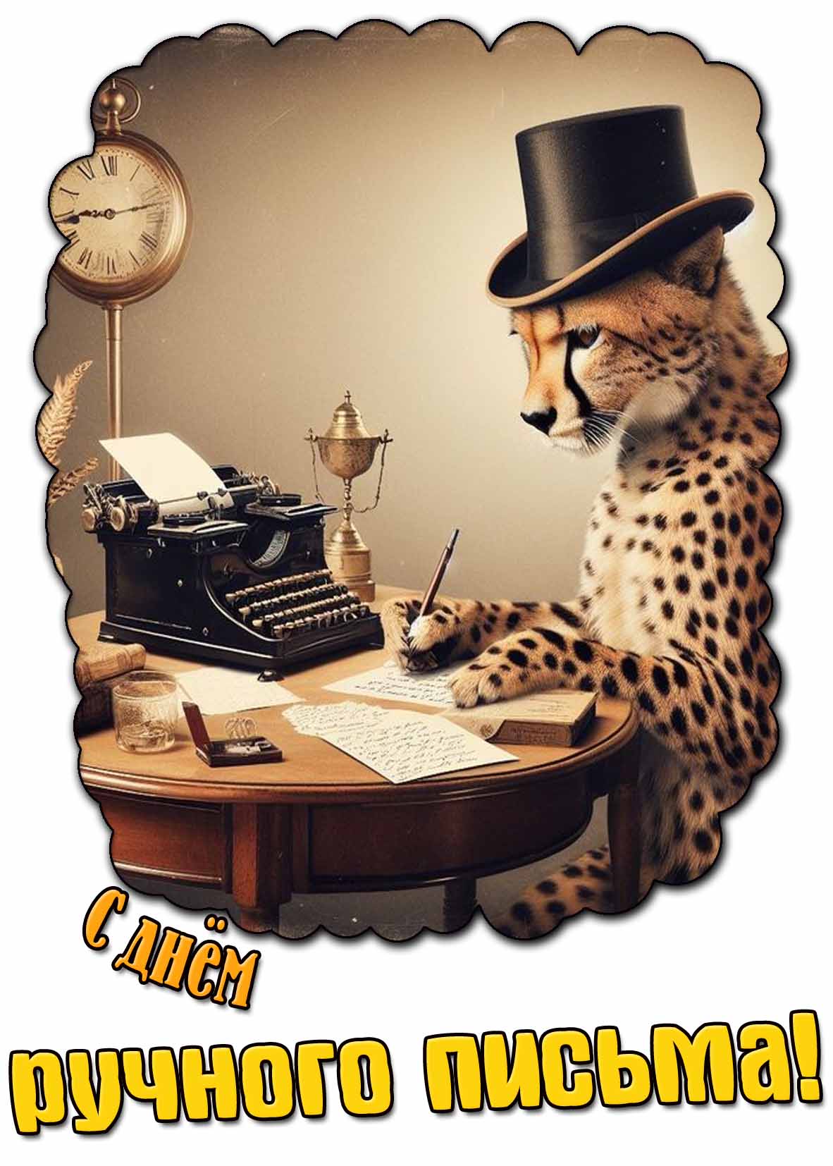 Прикольная открытка с днём ручного письма