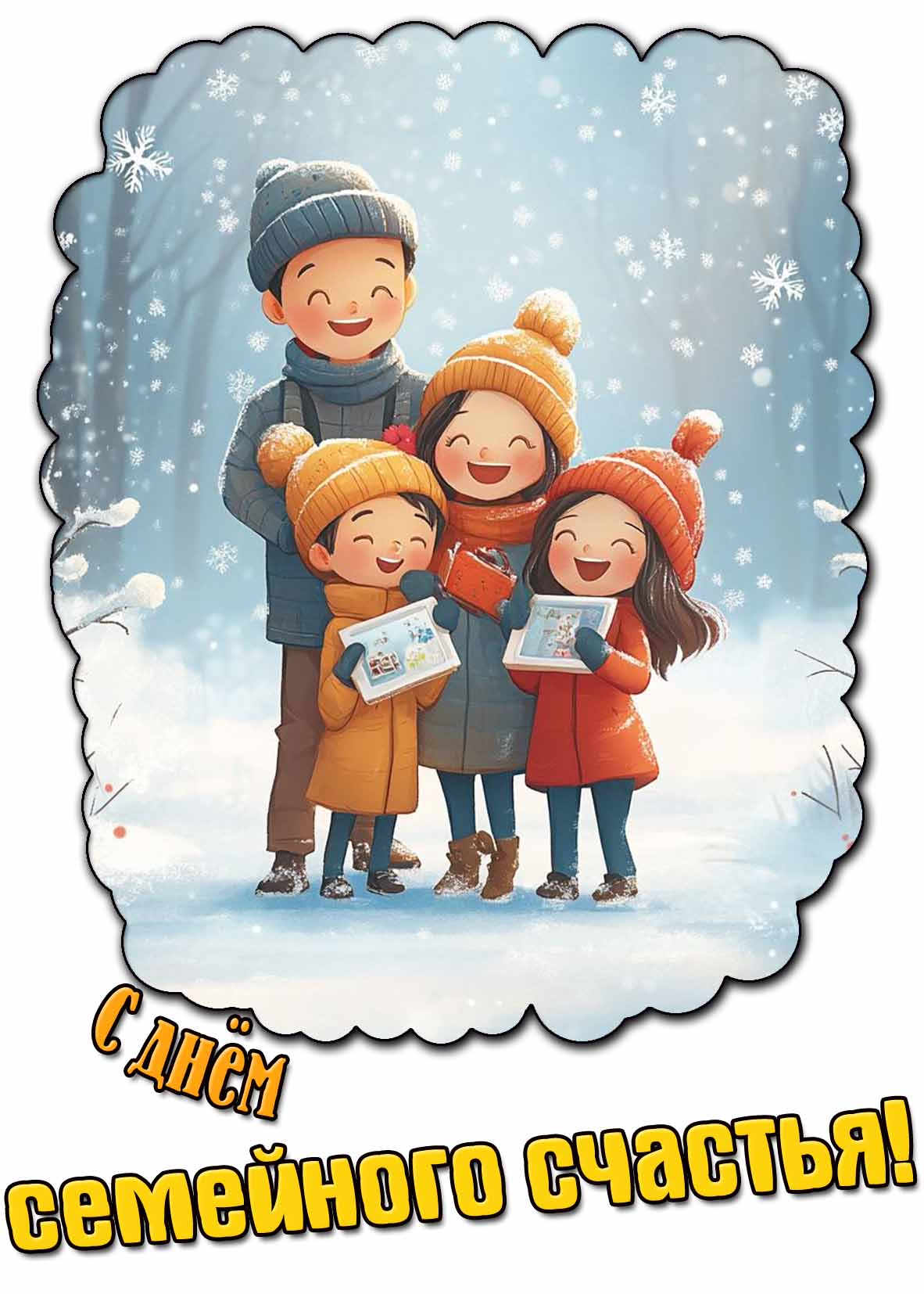 Зимняя картинка с днём семейного счастья
