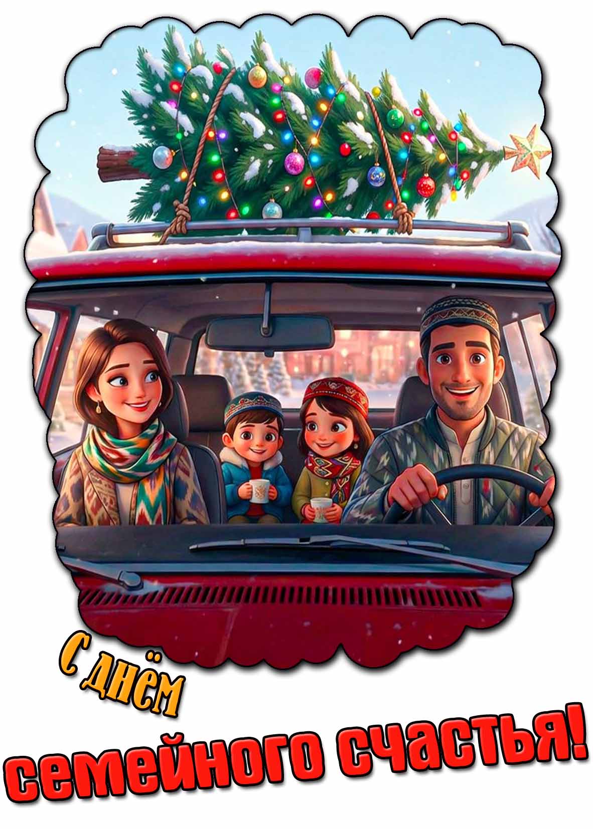 С днём семейного счастья! - прикольная открытка