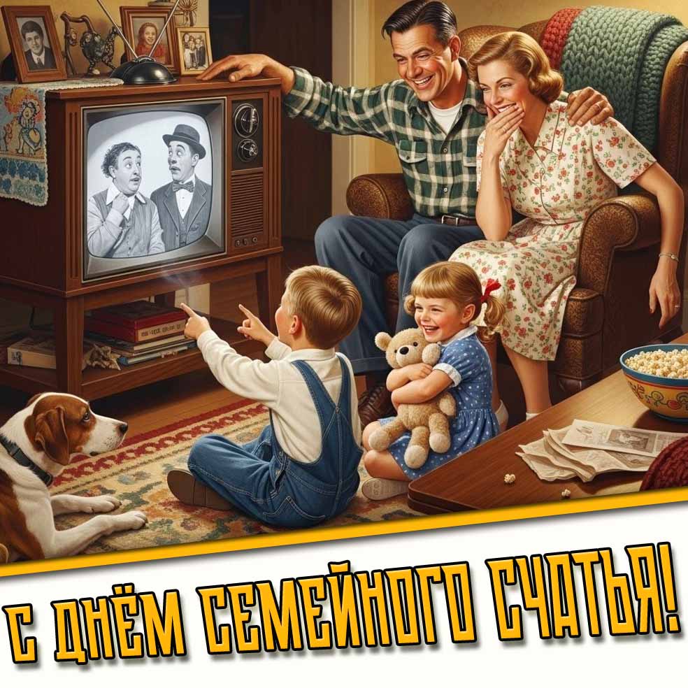 Прикольная открытка с днём семейного счастья