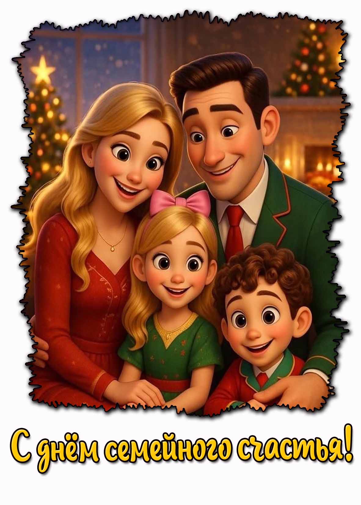 Новогодняя картинка с днём семейного счастья