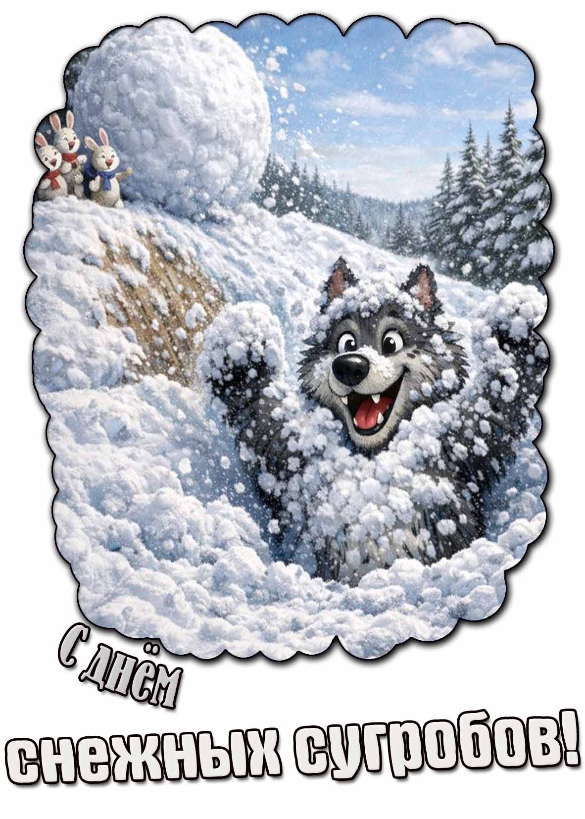Прикольная картинка с днём снежных сугробов