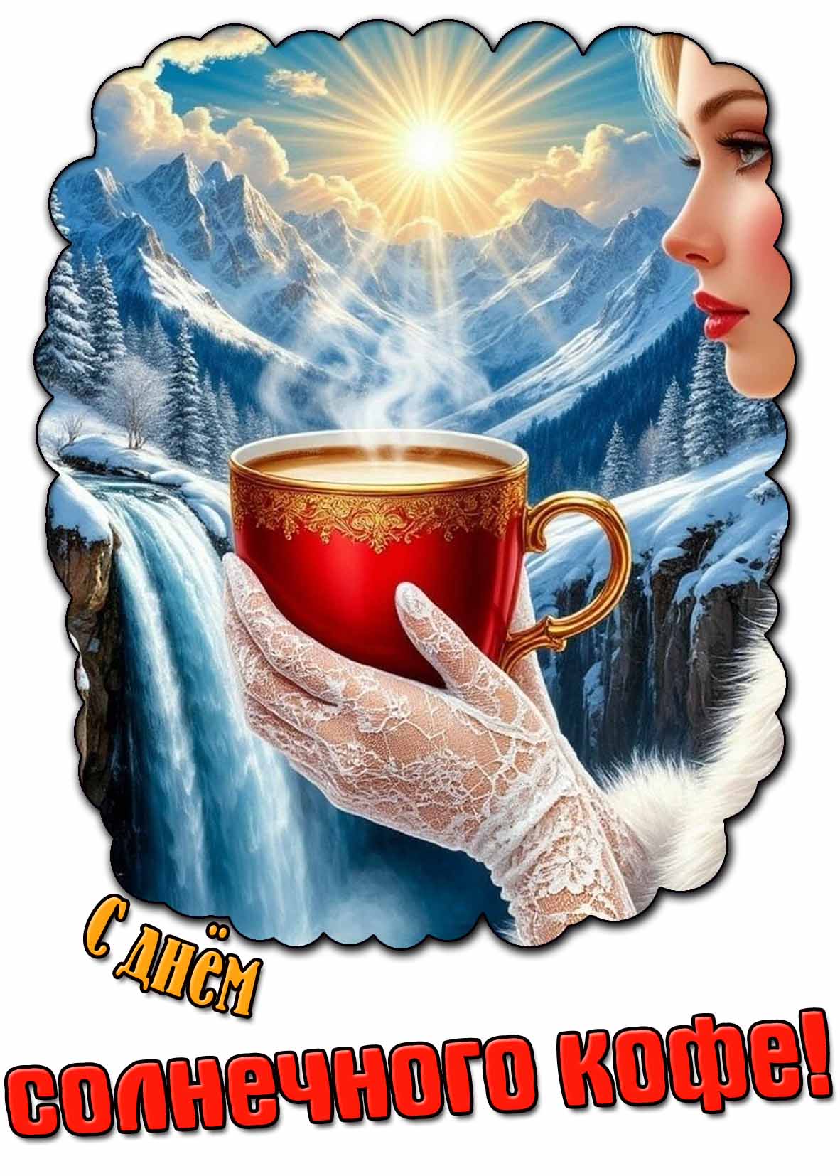 Красивая открытка с днём солнечного кофе