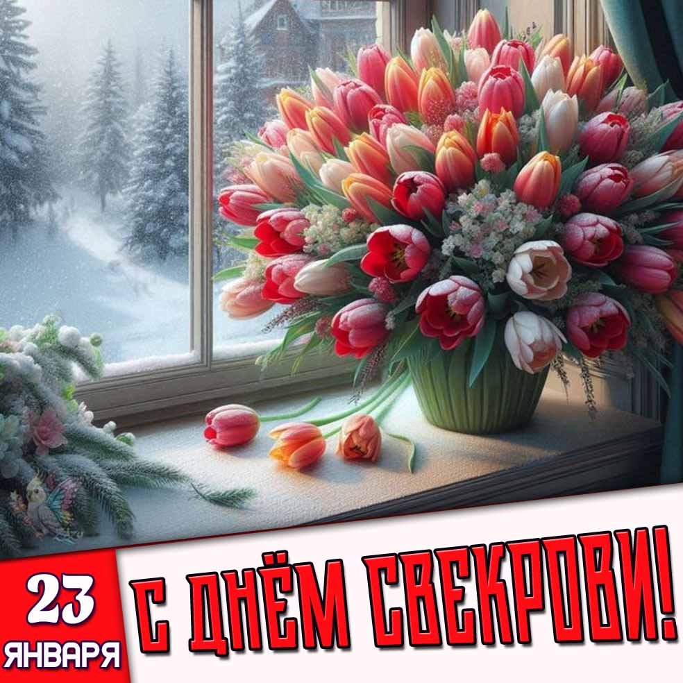 Открытка 23 января - с днём свекрови!