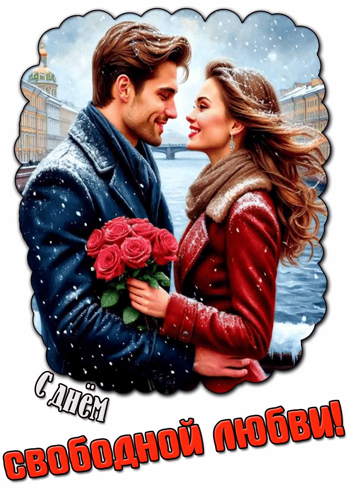 Красивая открытка с днём свободной любви