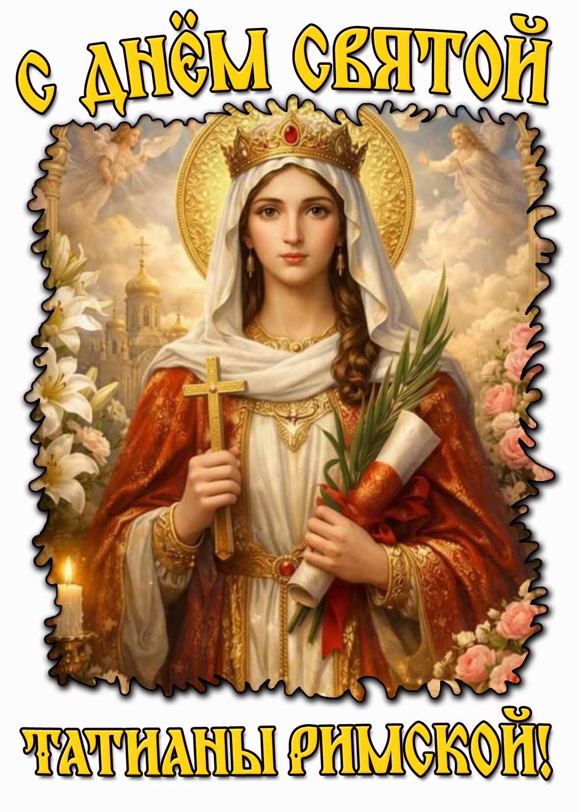 Красивая открытка с днём святой Татианы Римской