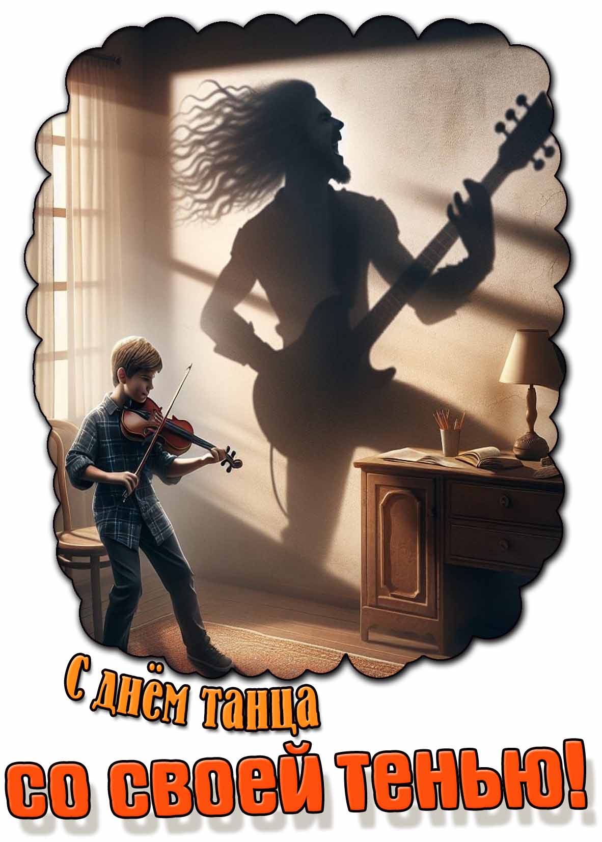 С днём танца со своей тенью! - прикольная открытка