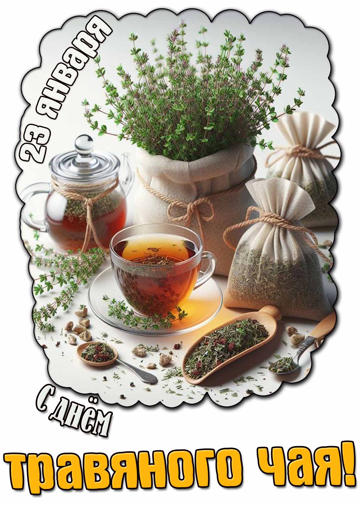 Картинка с днём травяного чая - 23 января