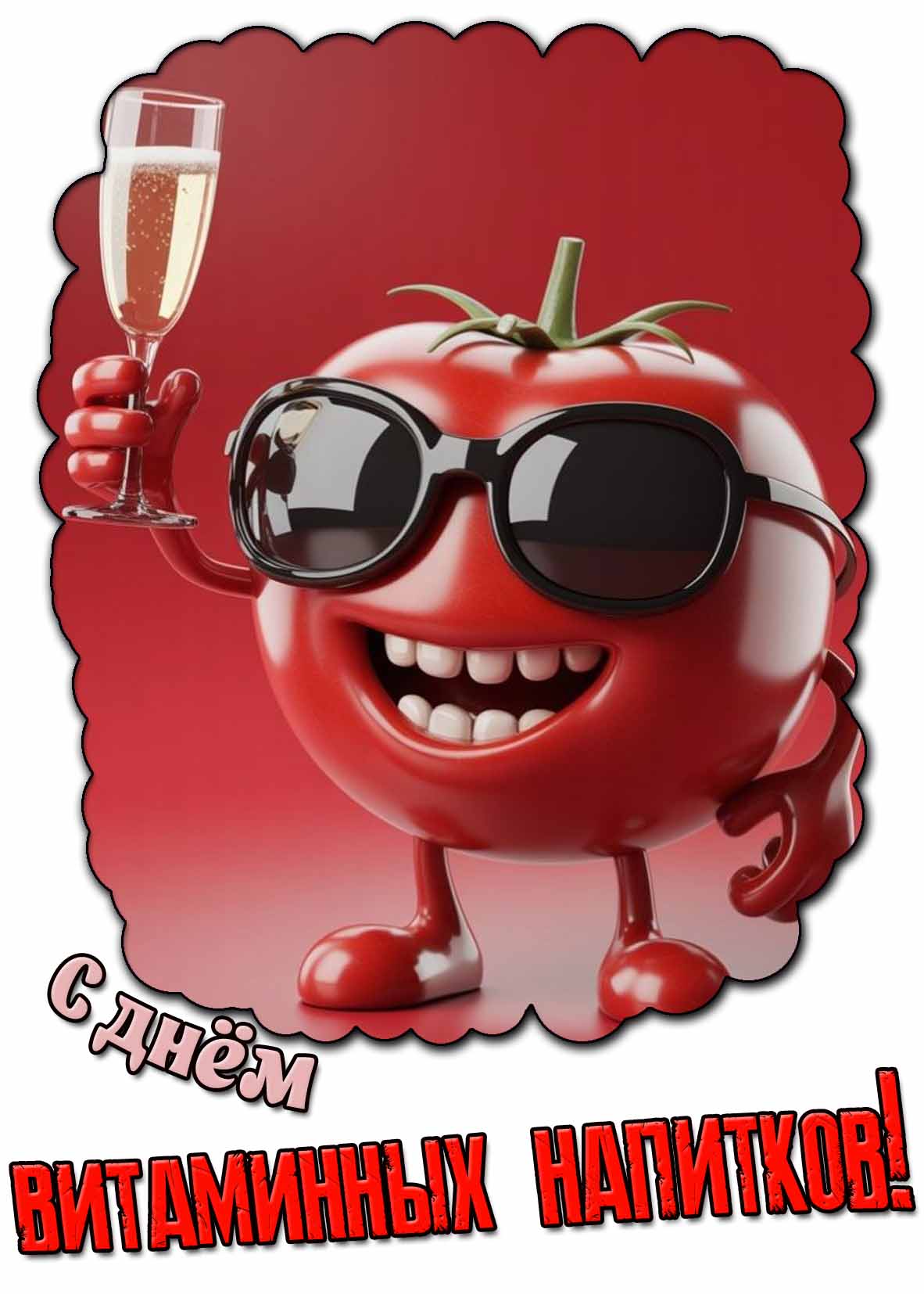 Прикольная открытка с днём витаминных напитков
