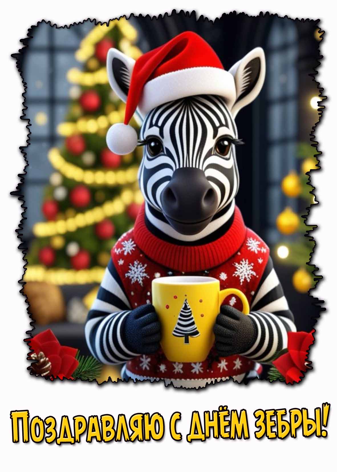 Картинка "Поздравляю с днём зебры!"
