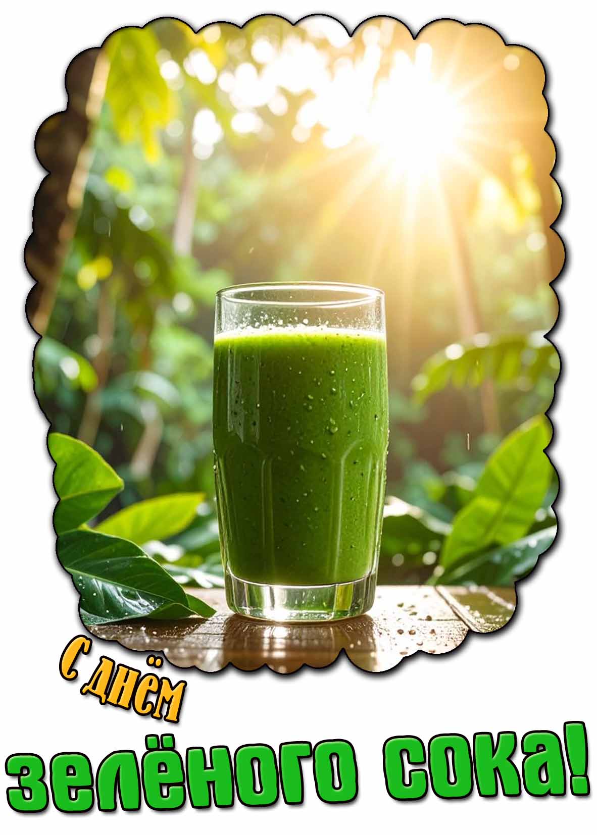 Красивая картинка с днём зелёного сока