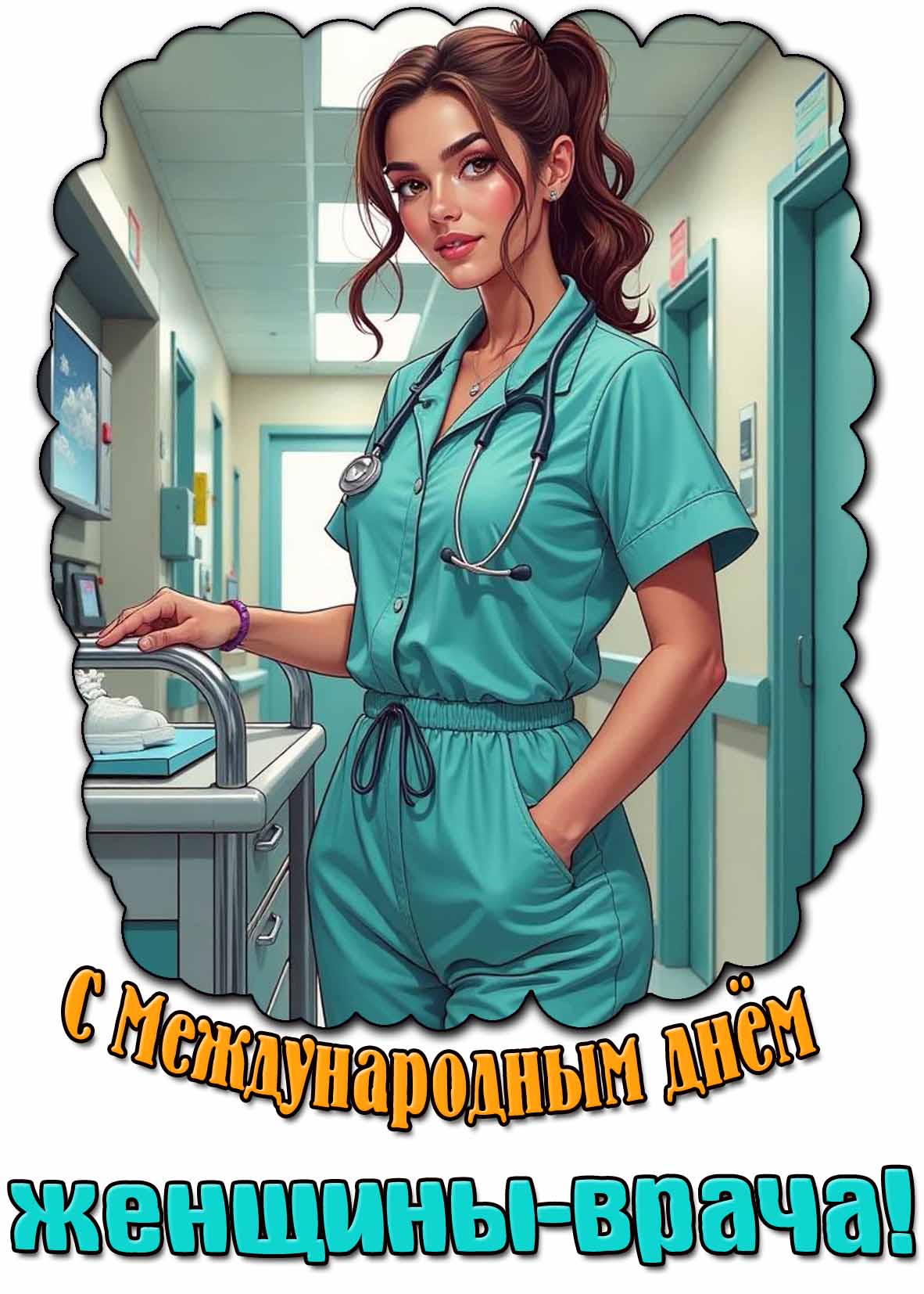 С Международным днём женщины-врача! - красивая картинка