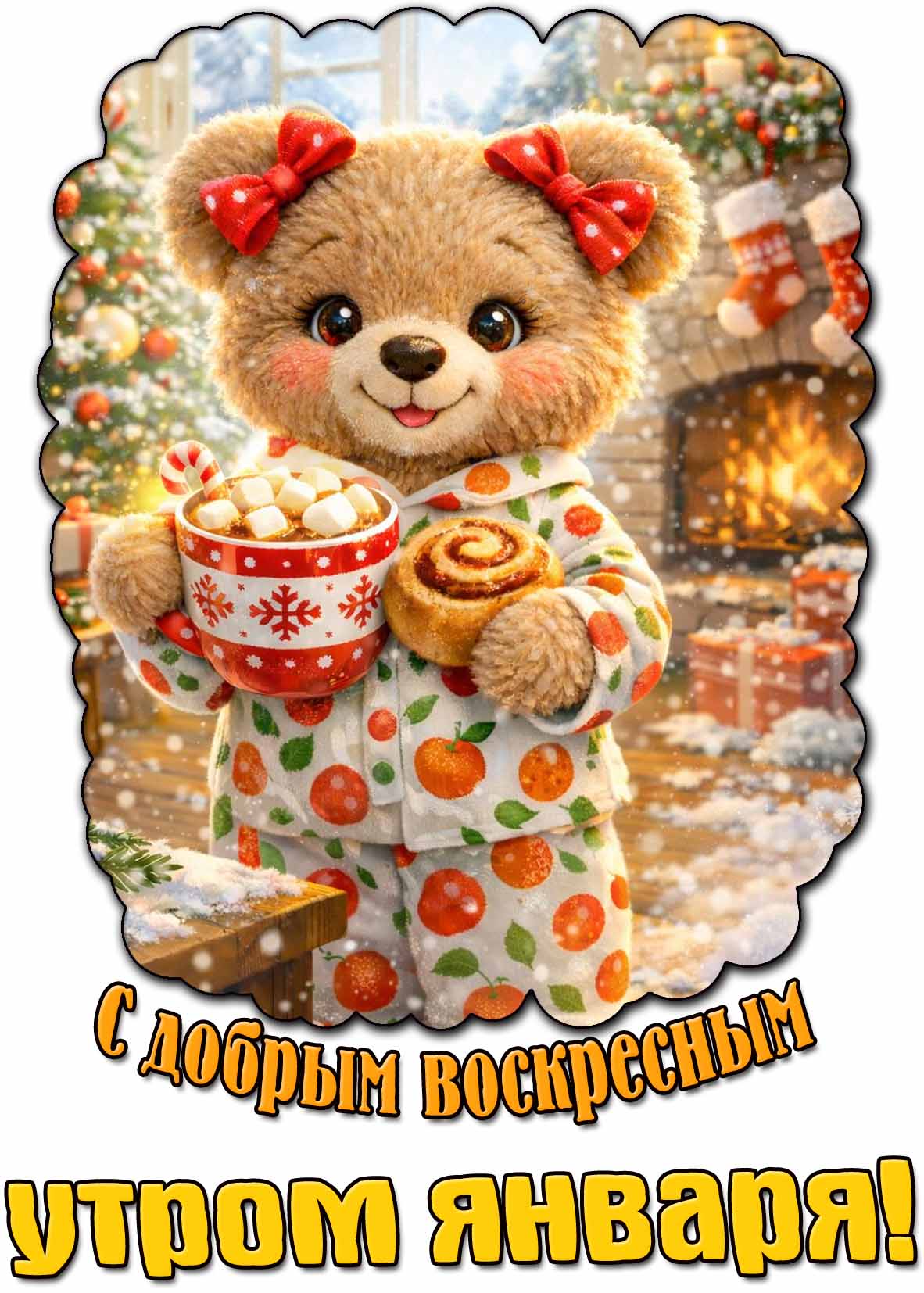Картинка с добрым воскресным утром января