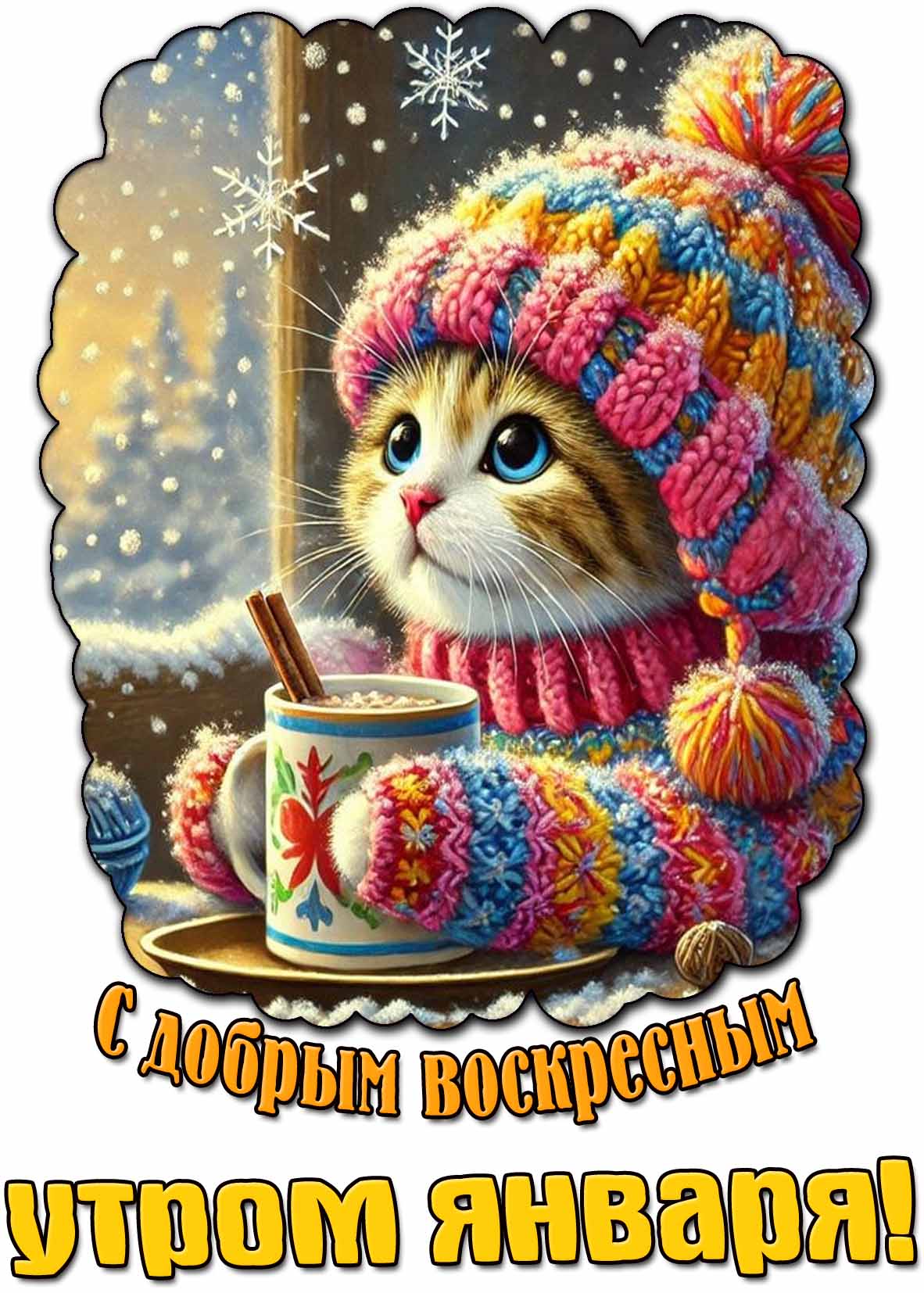 Открытка с добрым воскресным утром января