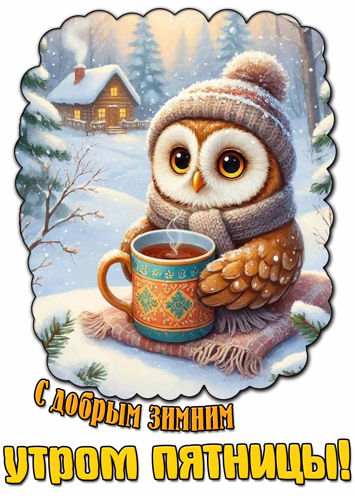 Картинка с добрым зимним утром пятницы