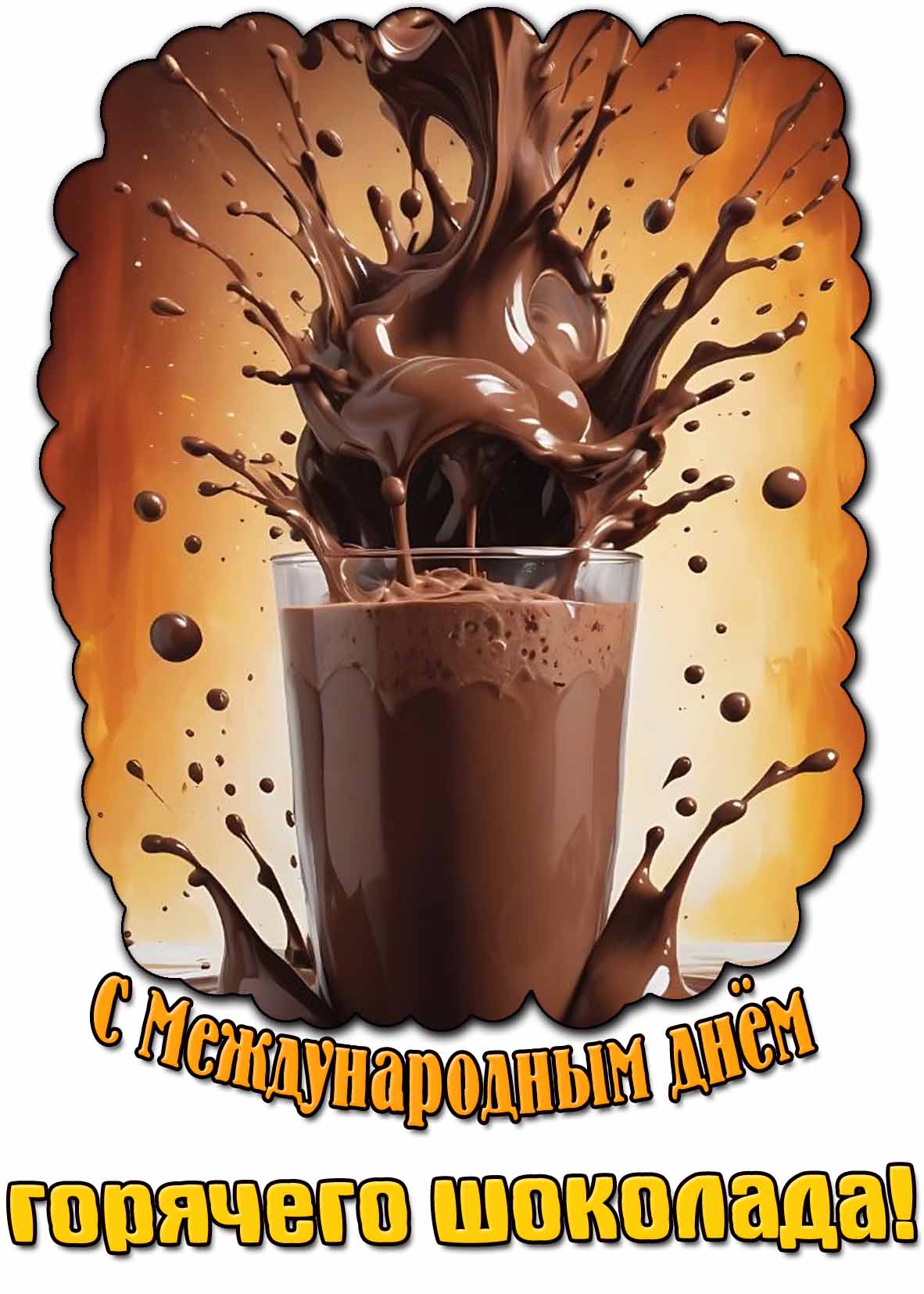 С Международным днём горячего шоколада! - красивая открытка