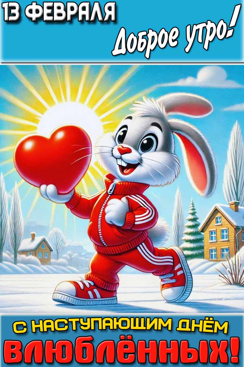 Картинка "13 февраля доброе утро! С наступающим днём влюблённых!"