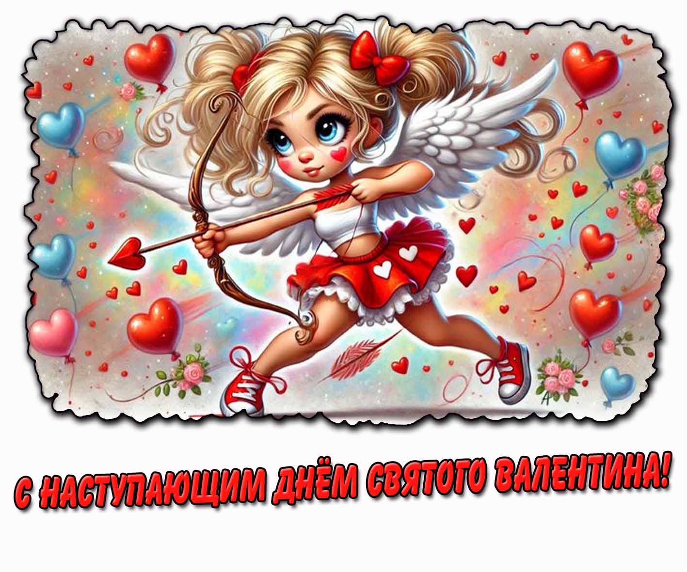 Прикольная картинка с наступающим днём святого Валентина