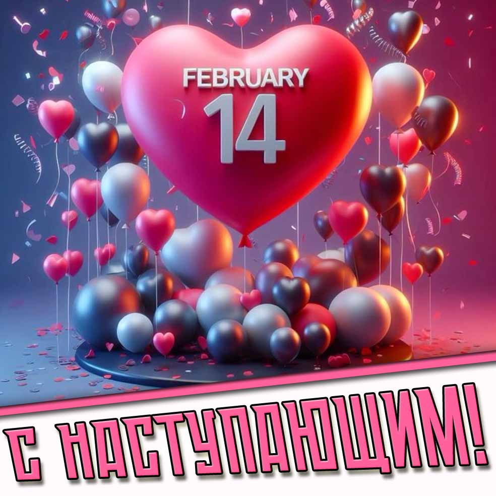 Открытка с наступающим 14 февраля