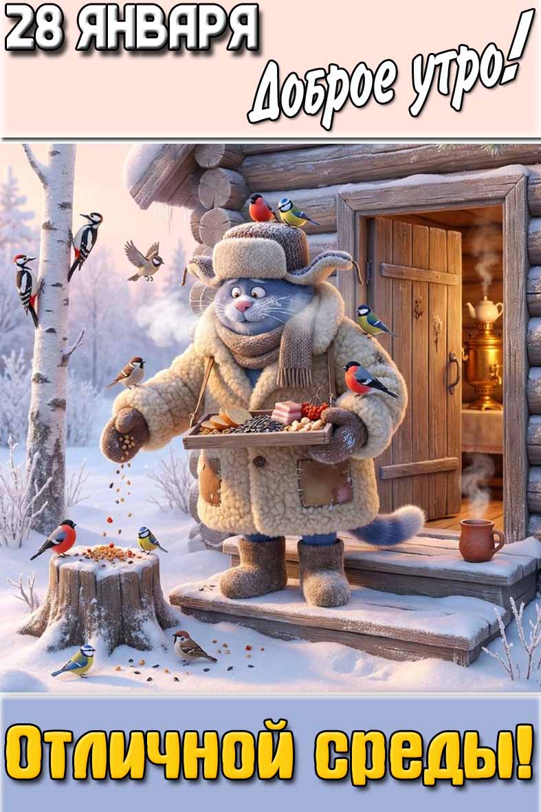 Картинка "28 января доброе утро! Отличной среды!"