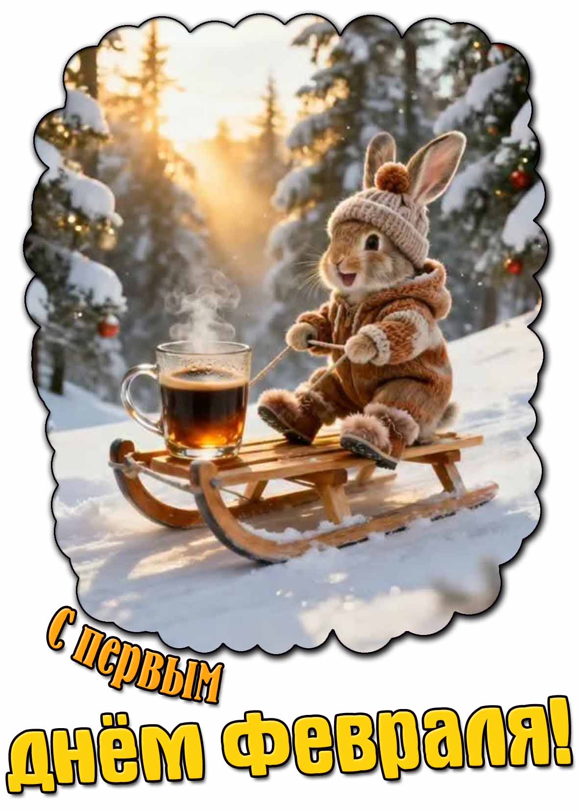 Прикольная картинка с первым днём февраля