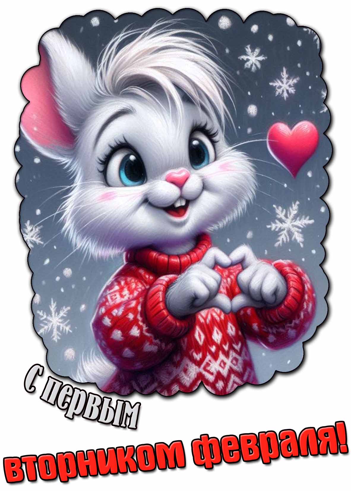 Открытка с первым вторником февраля