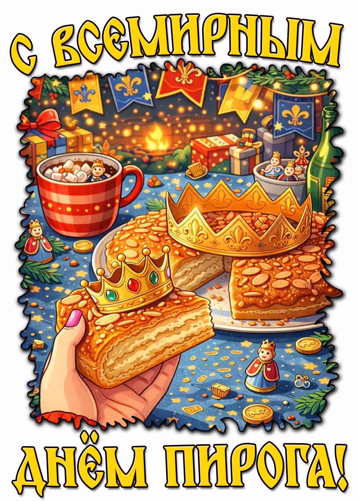 Открытка с Всемирным днём пирога