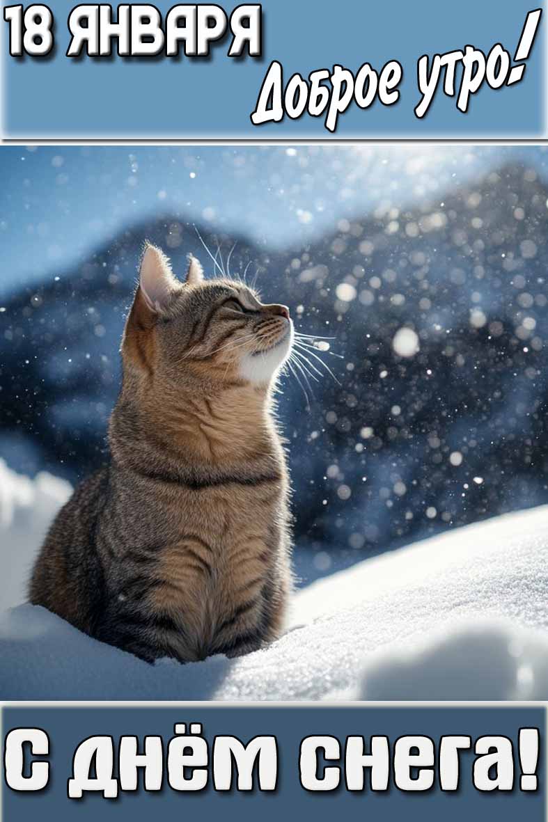 Картинка "18 января доброе утро! С днём снега!"