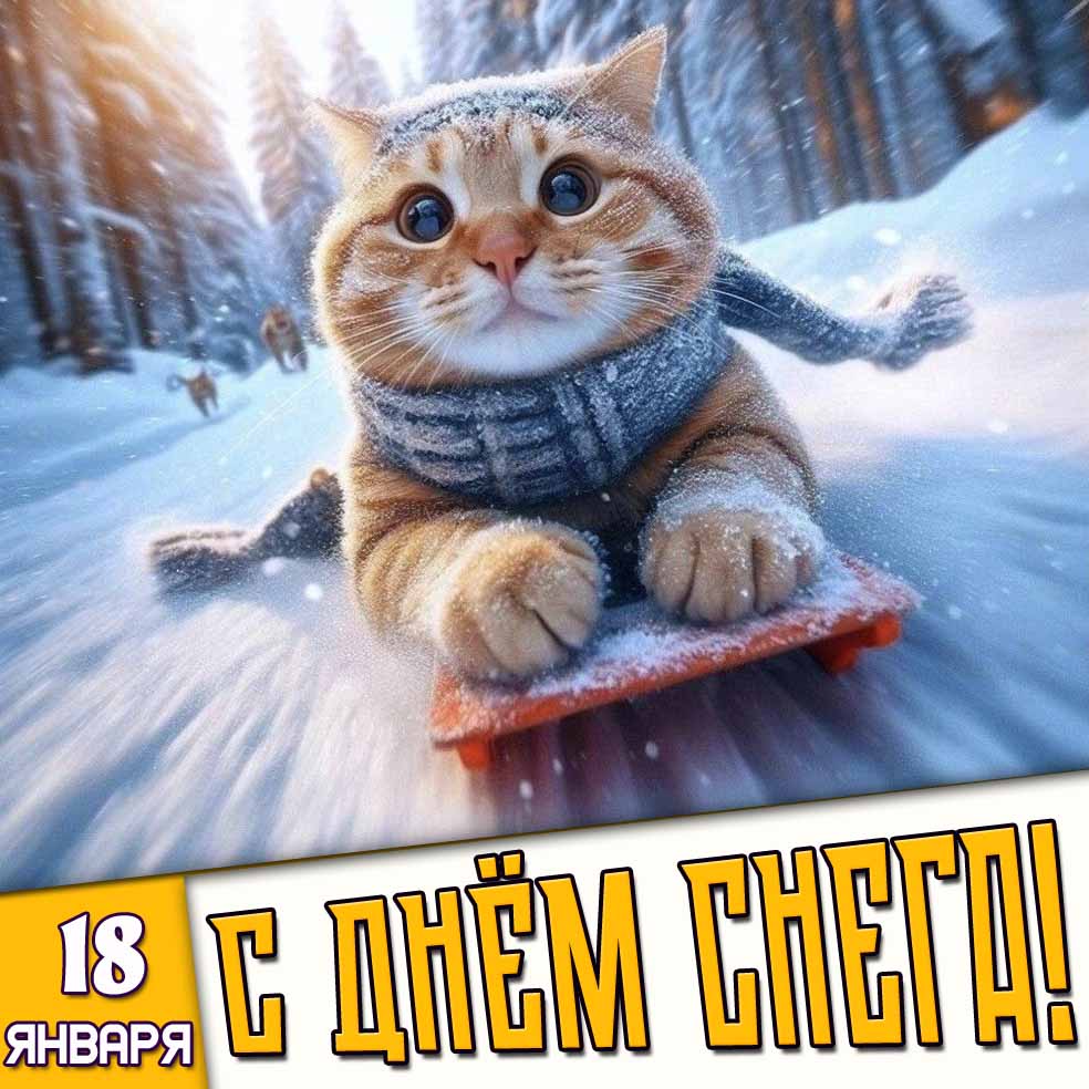 Открытка 18 января - С днём снега!