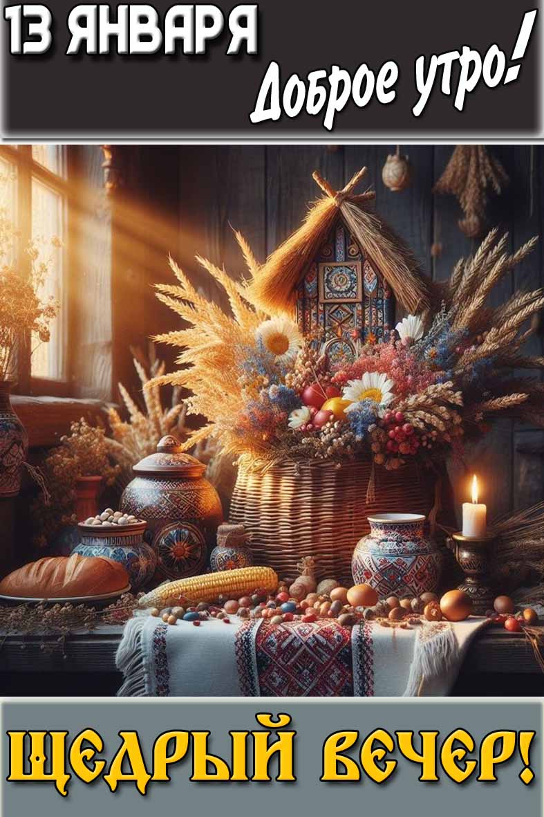 Картинка "13 января доброе утро! Щедрый вечер!"