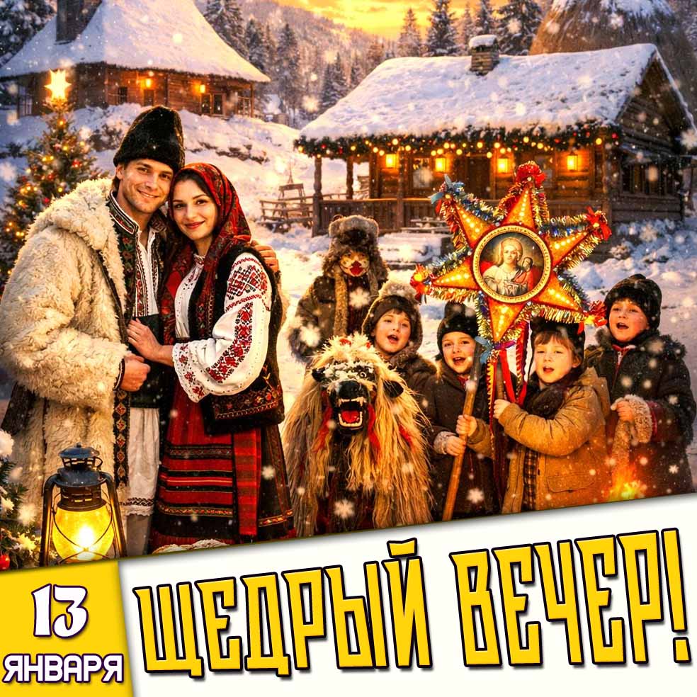 Зимняя открытка 13 января - Щедрый вечер!