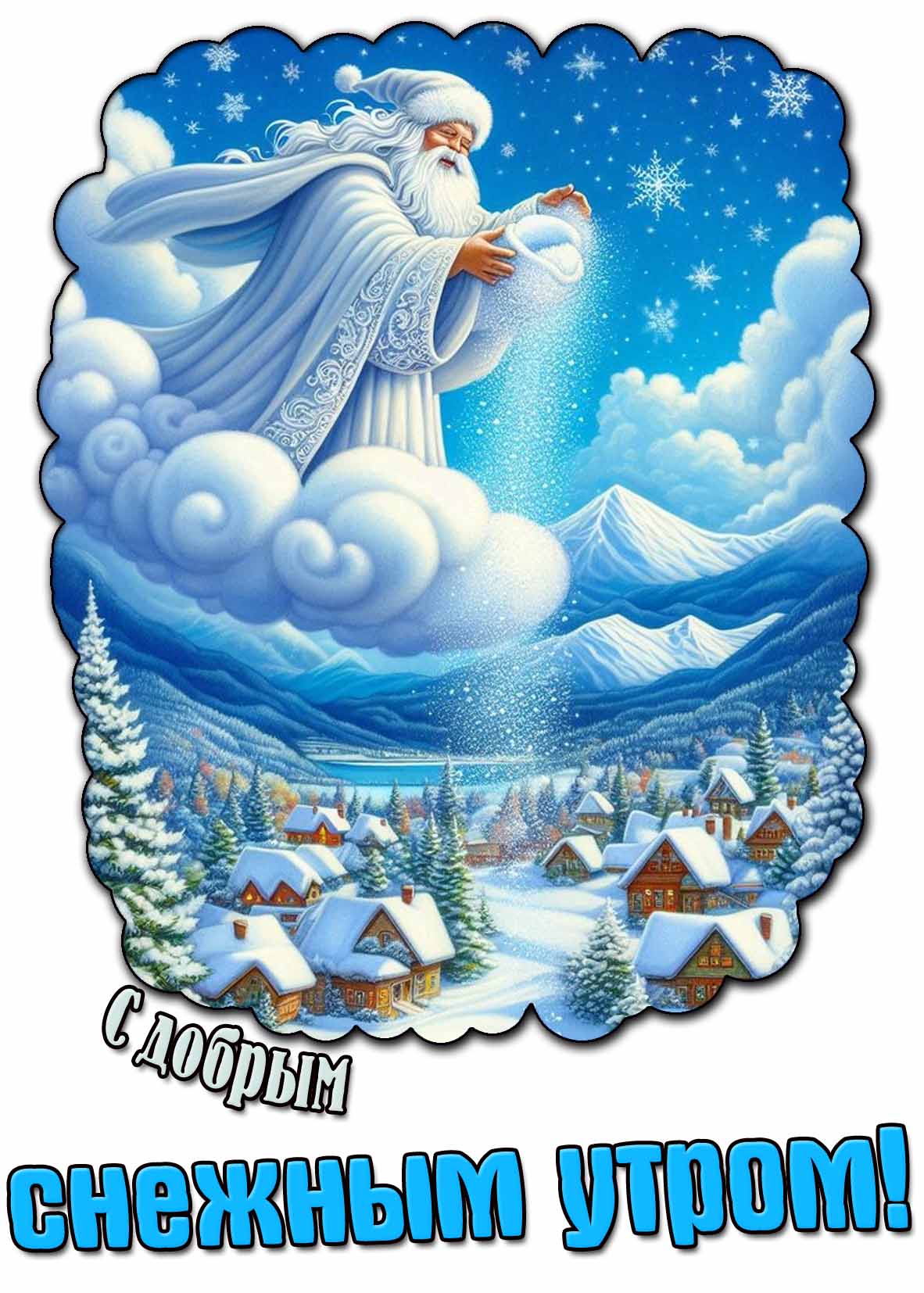 Красивая картинка с добрым снежным утром