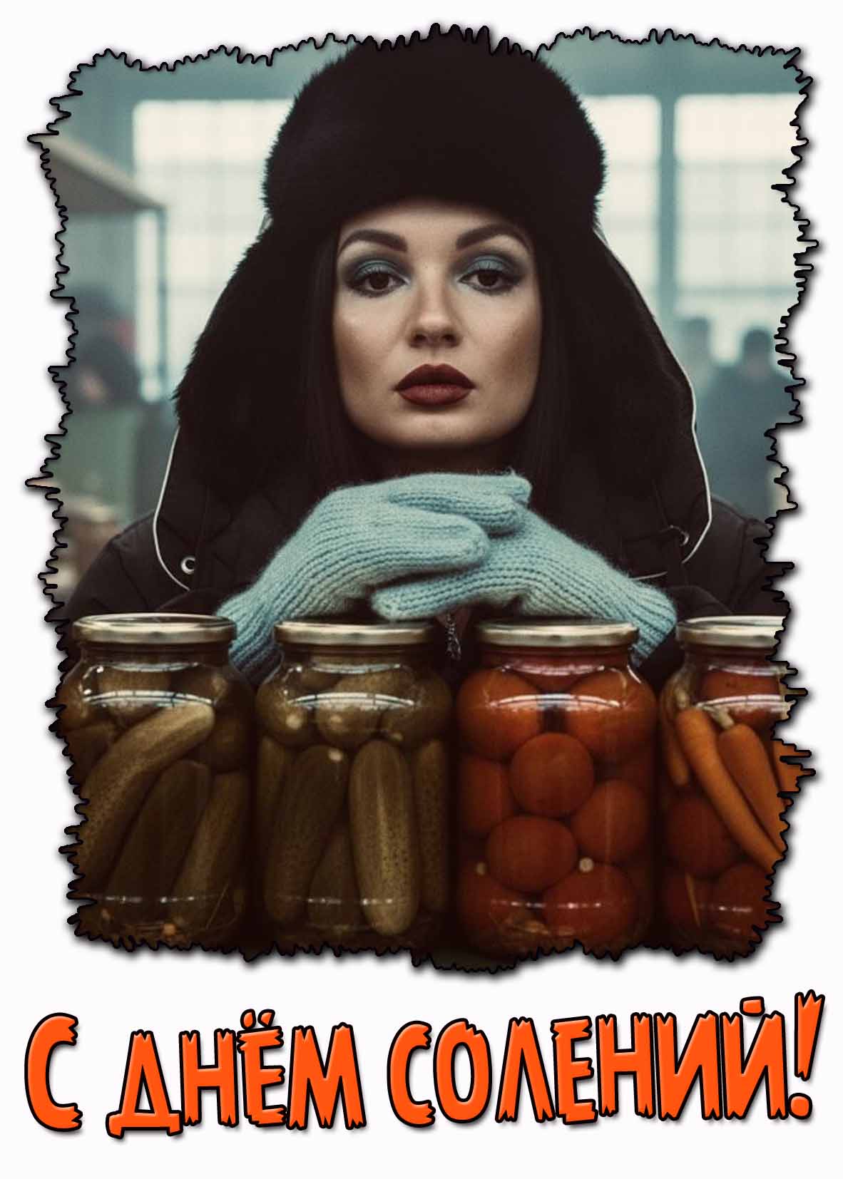 Стильная открытка на день солений