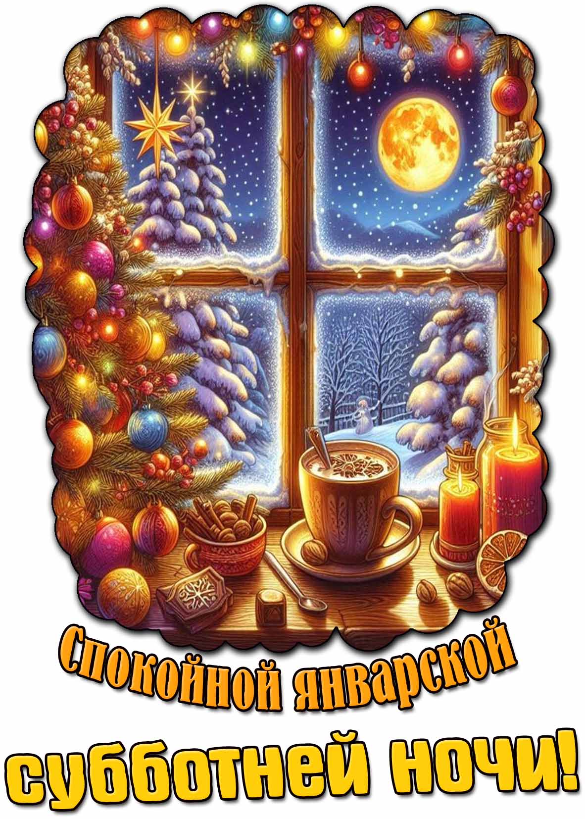 Картинка спокойной январской субботней ночи