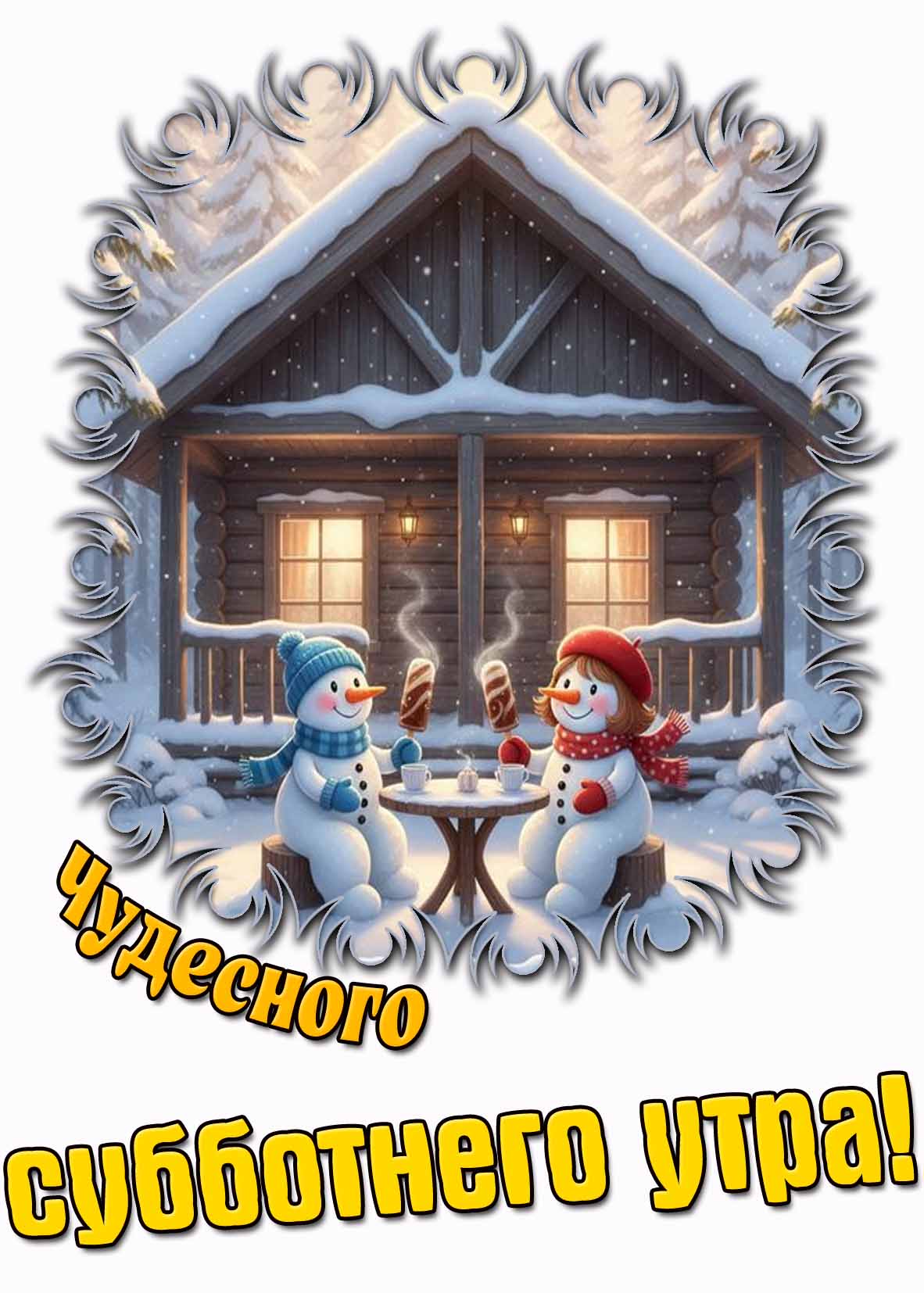 Чудесного субботнего утра! - прикольная зимняя картинка